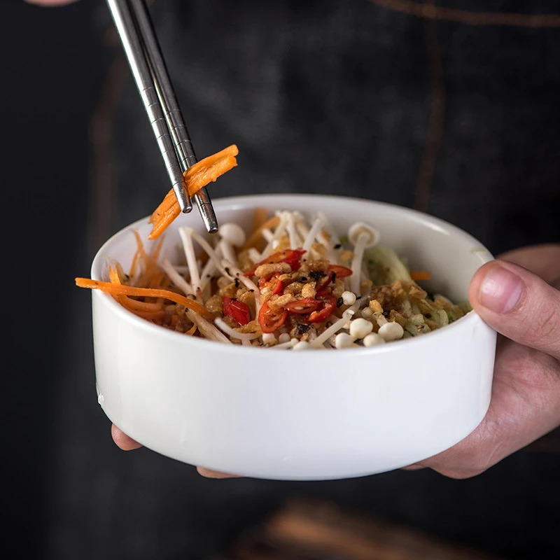 Stackable glossy porcelain serving bowls multi-size collection for commercial catering wholesale